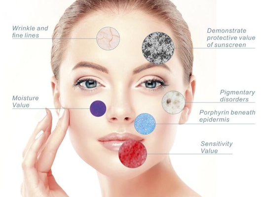 7 Languages roughness Skin Analyser Machine Face Dermatology Device