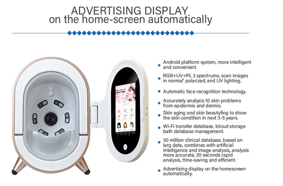 Wood Lamp Smart Magic Mirror Skin Analyzer Machine With Touch Screen